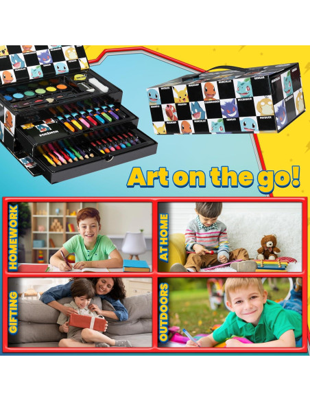 Juego de Arte Pokemon - Estuche con Lápices y Acuarelas