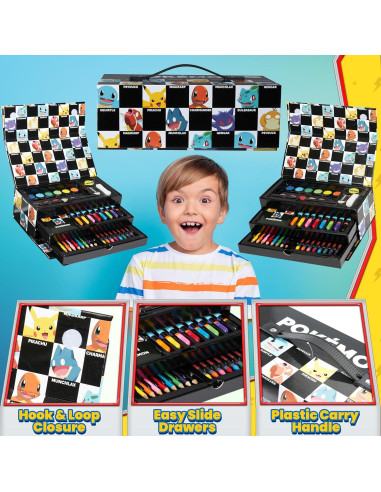 Juego de Arte Pokemon - Estuche con Lápices y Acuarelas