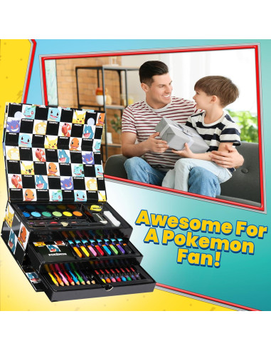 Juego de Arte Pokemon - Estuche con Lápices y Acuarelas