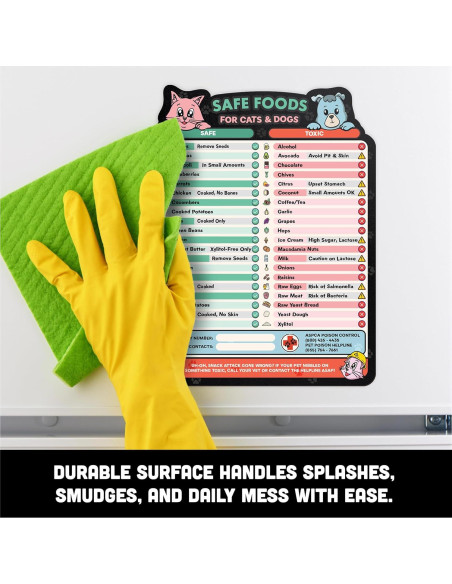 Guía Magnética de Alimentos Seguros para Perros y Gatos Sunsella 21.6x27.9cm