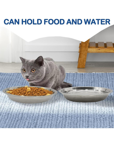 Cuencos de Acero Inoxidable Kathson 8 Pcs 17.78 cm para Gatos y Perros