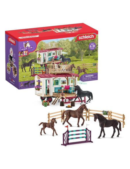 Set de Juguetes de Caballo Schleich con Caravana y 4 Caballos