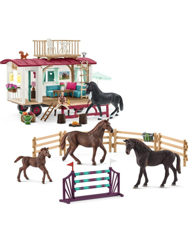 Set de Juguetes de Caballo Schleich con Caravana y 4 Caballos
