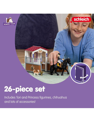 Set de Juego Club de Caballos Schleich 26 Piezas Tori y Princesa