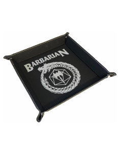 Bandeja de Dados DND Grabada de Cuero Sintético 32.7cm Negro