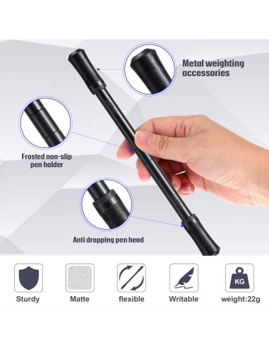 Bolígrafo Giratorio Outus 2 Piezas Negro con Tutorial