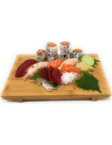 Conjunto de 2 Platos de Sushi de Bambú TJ Global 20.8x11.9cm