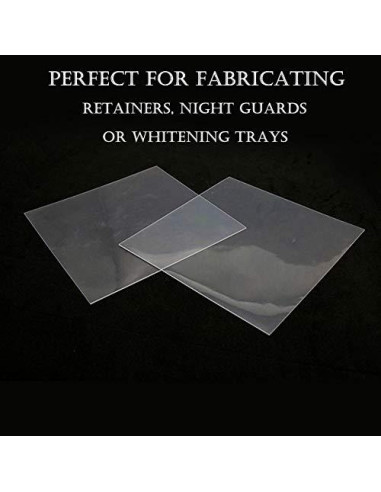 20 Hojas 1.0MM Férula Dental Dura Impressive Smile 12.7x12.7cm