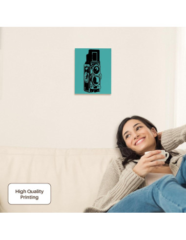 Lienzo 3dRose Cámara Vintage TLR 20.32x25.4 cm Premium