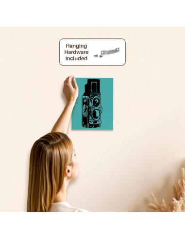 Lienzo 3dRose Cámara Vintage TLR 20.32x25.4 cm Premium