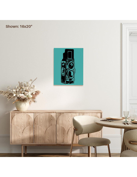 Lienzo 3dRose Cámara Vintage TLR 20.32x25.4 cm Premium