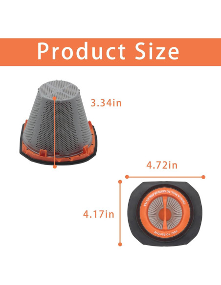 2 Filtros HEPA ANBOO para BLACK+DECKER 20V MAX Aspiradora