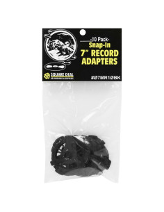 10 Adaptadores de Disco Planos Negros para Tocadiscos 45 RPM