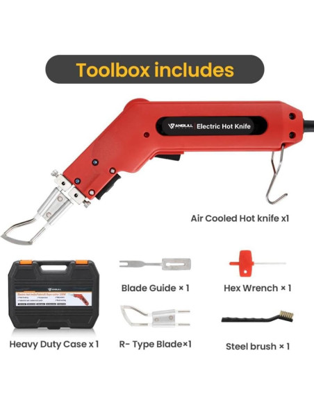 Cortador de Tela Eléctrico Anbull 100W con Cuchilla Caliente