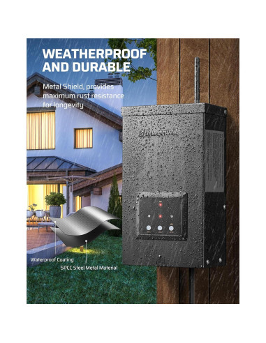 Transformador de Paisaje Inteligente DEWENWILS 200W 3 Salidas