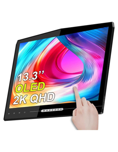 Monitor Portátil OLED 13.3" Magedok 2K Táctil 100% DCI-P3