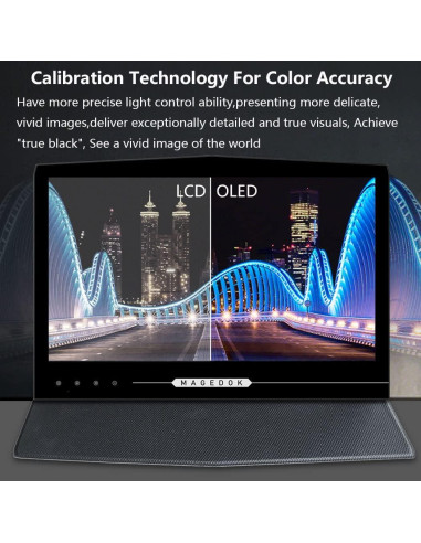 Monitor Portátil OLED 13.3" Magedok 2K Táctil 100% DCI-P3