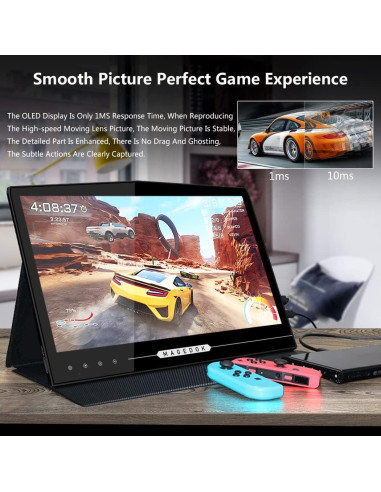Monitor Portátil OLED 13.3" Magedok 2K Táctil 100% DCI-P3