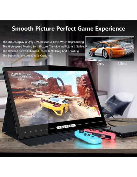 Monitor Portátil OLED 13.3" Magedok 2K Táctil 100% DCI-P3