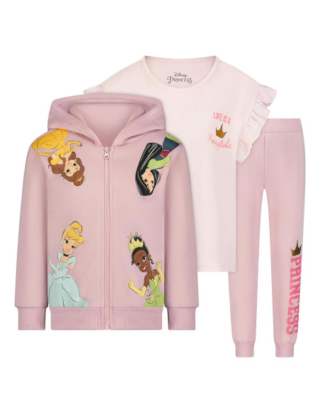 Conjunto de Sudadera, Camiseta y Pantalones Disney Princess 6X