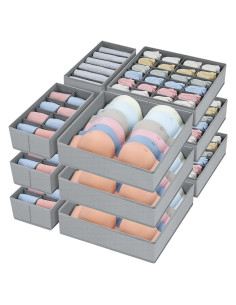 Organizador de Cajón Easortm Plegable 12 Piezas Gris