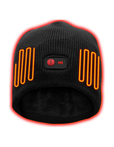 Gorro Calentado QILOVE 7.4V Unisex Negro - Invierno