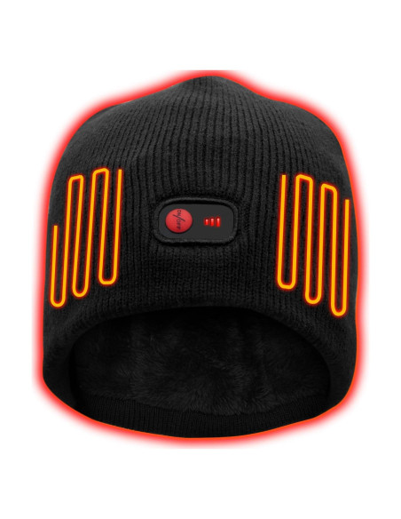 Gorro Calentado QILOVE 7.4V Unisex Negro - Invierno