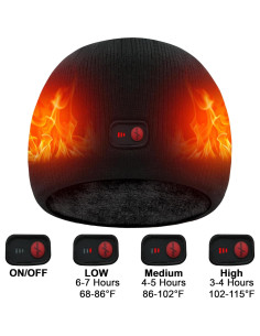 Gorro Calentado QILOVE 7.4V Unisex Negro - Invierno 2