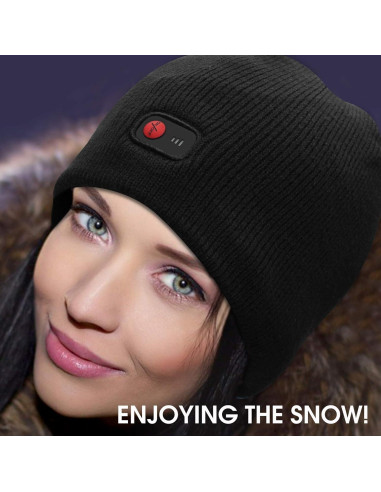 Gorro Calentado QILOVE 7.4V Unisex Negro - Invierno