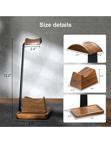 Soporte para Auriculares UPERGO VD-4S de Madera de Nogal