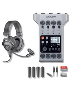 Grabadora de Podcast Zoom PodTrak P4 + Auriculares BPHS1