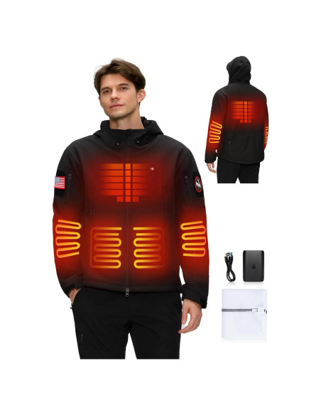 Chaqueta Calentada HEATIX para Hombres 12V con Capucha