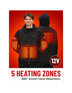 Chaqueta Calentada HEATIX para Hombres 12V con Capucha 2