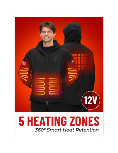 Chaqueta Calentada HEATIX para Hombres 12V con Capucha