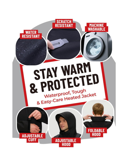 Chaqueta Calentada HEATIX para Hombres 12V con Capucha