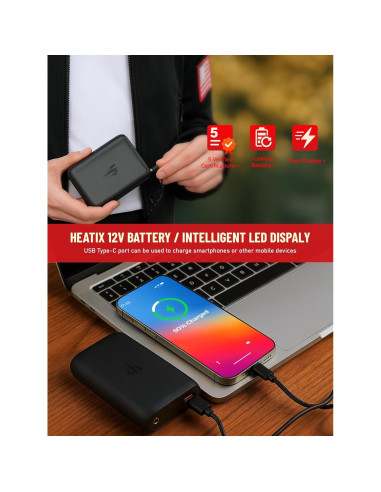 Chaqueta Calentada HEATIX para Hombres 12V con Capucha