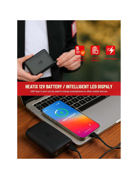 Chaqueta Calentada HEATIX para Hombres 12V con Capucha