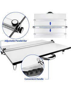 Mesa de Dibujo Portátil Julymoda A2 con Barra Paralela 60x45cm 2