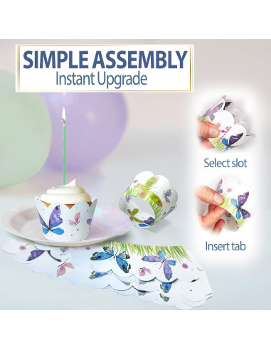 Fundas para Cupcakes Confetti Couture 24 Pzs Reversibles