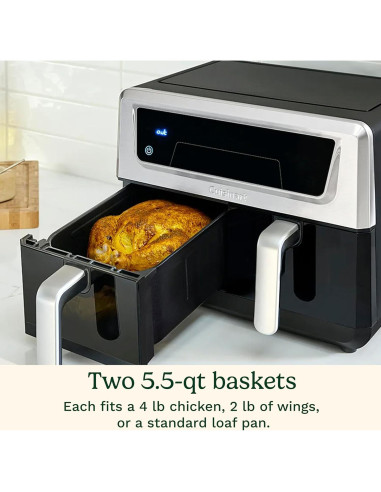 Freidora de Aire Doble Canasta Cuisinart 11 Qt 1800W