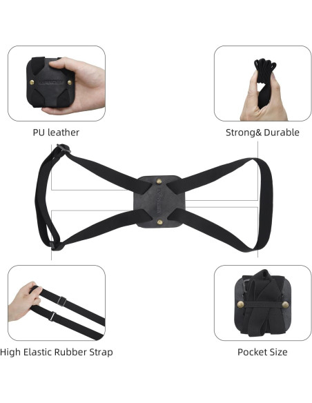 Correas de Equipaje Ajustables Lapinchen 4 Paquete Negro