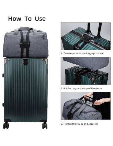 Correas de Equipaje Ajustables Lapinchen 4 Paquete Negro