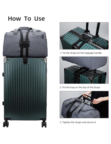 Correas de Equipaje Ajustables Lapinchen 4 Paquete Negro