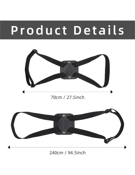 Correas de Equipaje Ajustables Lapinchen 4 Paquete Negro