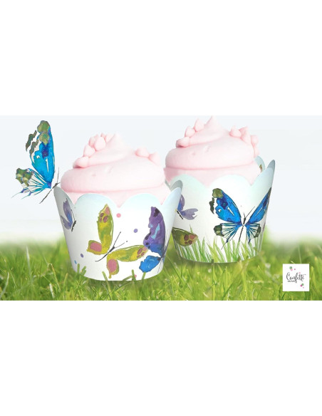 Fundas para Cupcakes Confetti Couture 24 Pzs Reversibles