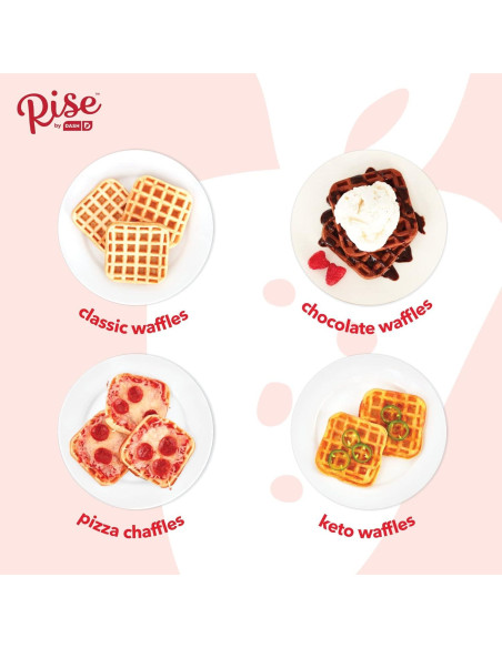 Mini Waffle Maker DASH 4" Antiadherente Azul 300W