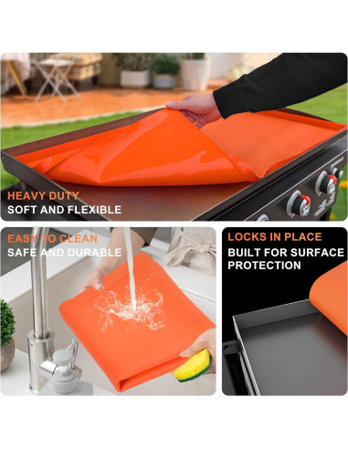 Cubierta de Silicona Audoyon 36" para BBQ con Raspador