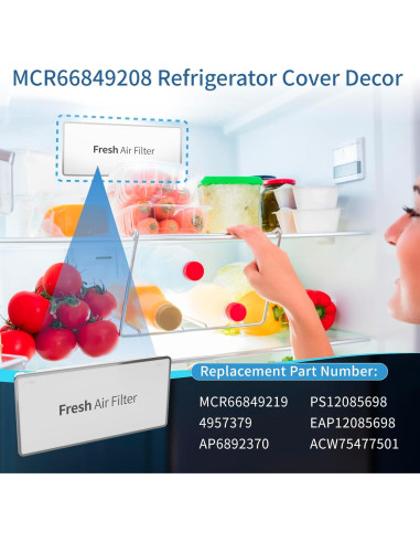 Cubierta de Filtro de Aire LEOPO MCR66849219 para Refrigerador LG