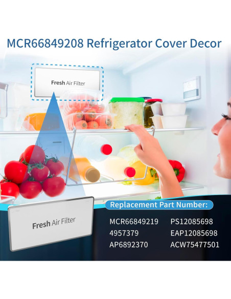 Cubierta de Filtro de Aire LEOPO MCR66849219 para Refrigerador LG