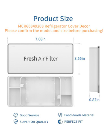 Cubierta de Filtro de Aire LEOPO MCR66849219 para Refrigerador LG